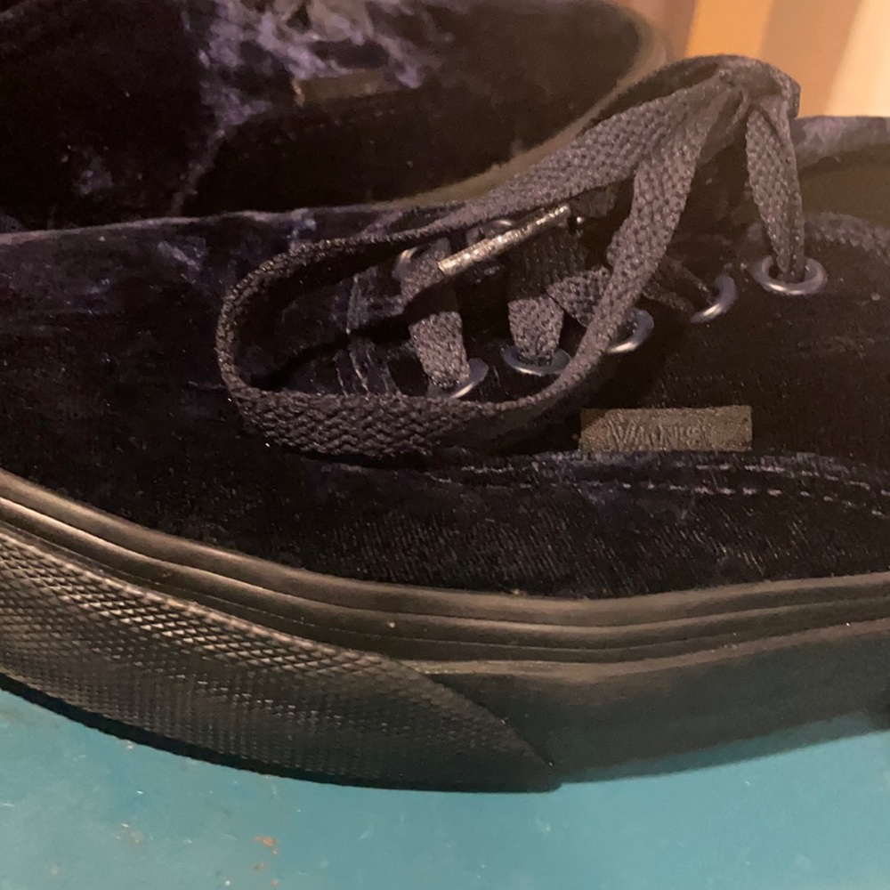 Vans blue velvet shoes